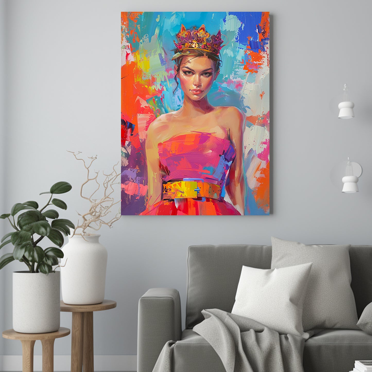 Nowoczesna królowa jak namalowana - Portret ze zdjęcia na prezent dla kobiety