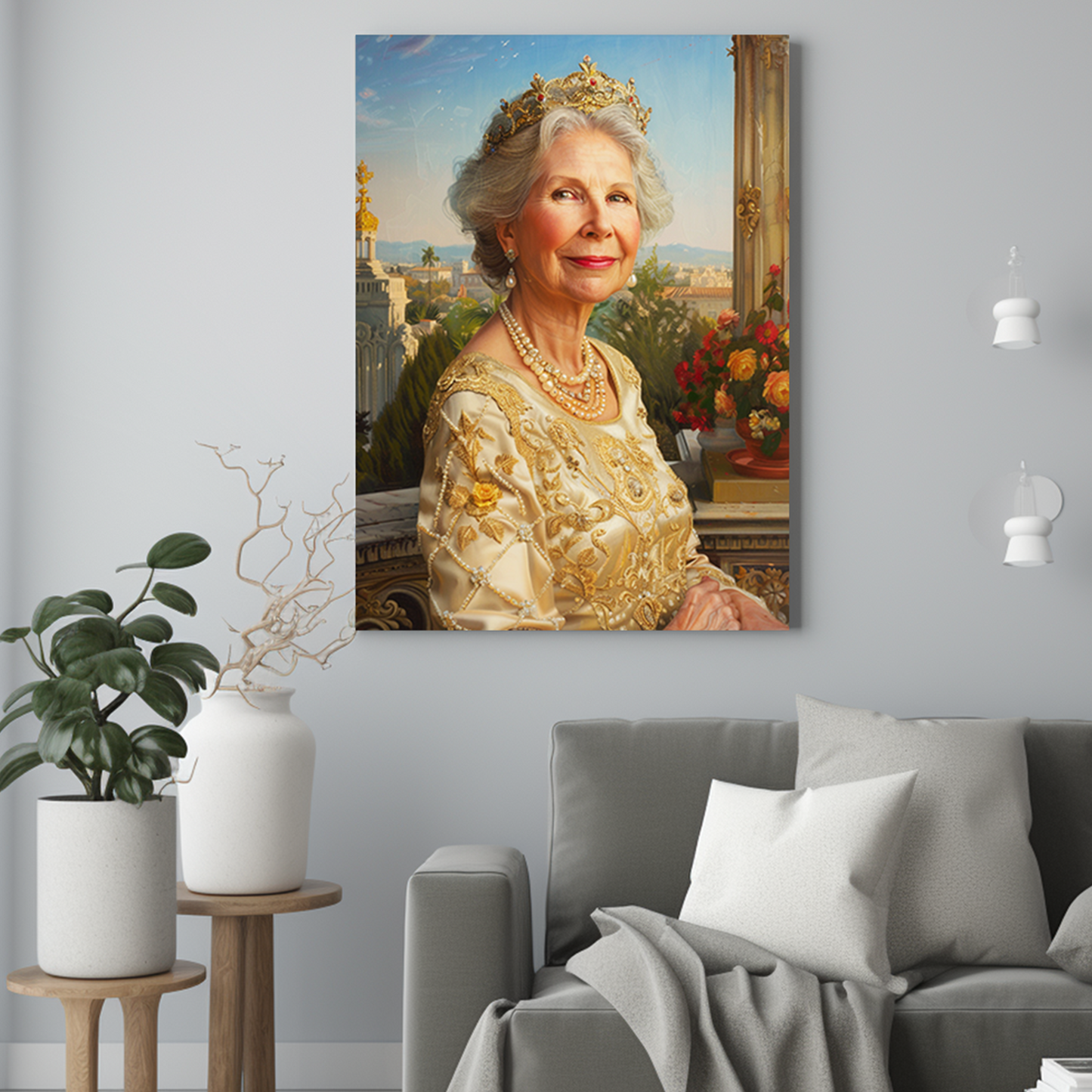 Mama królowa na balkonie - Portret ze zdjęcia na prezent dla kobiety
