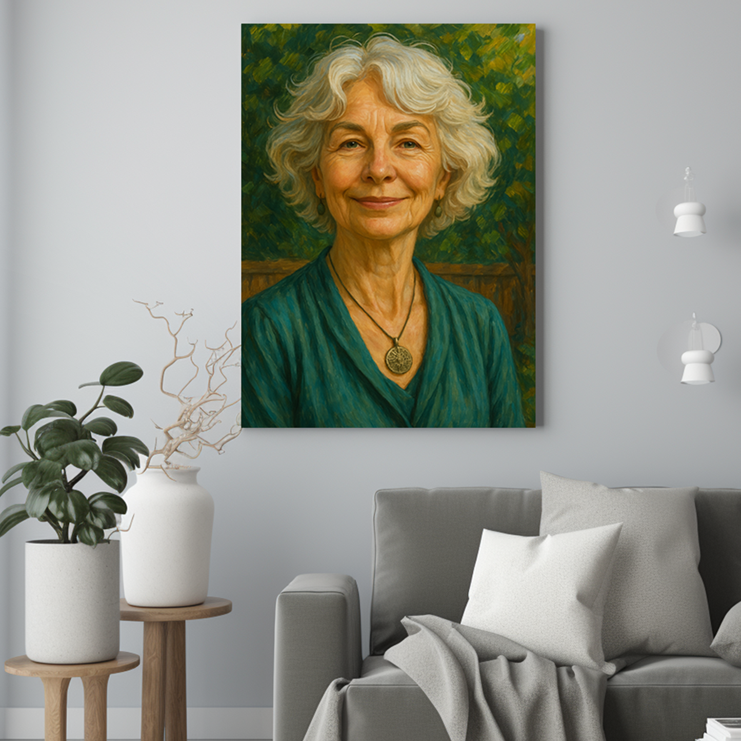 Babcia jak malowana - Portret ze zdjęcia na prezent dla kobiety