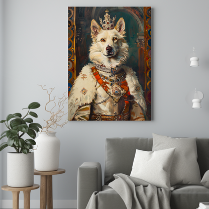 Biały król - Portret psa ze zdjęcia na zamówienie