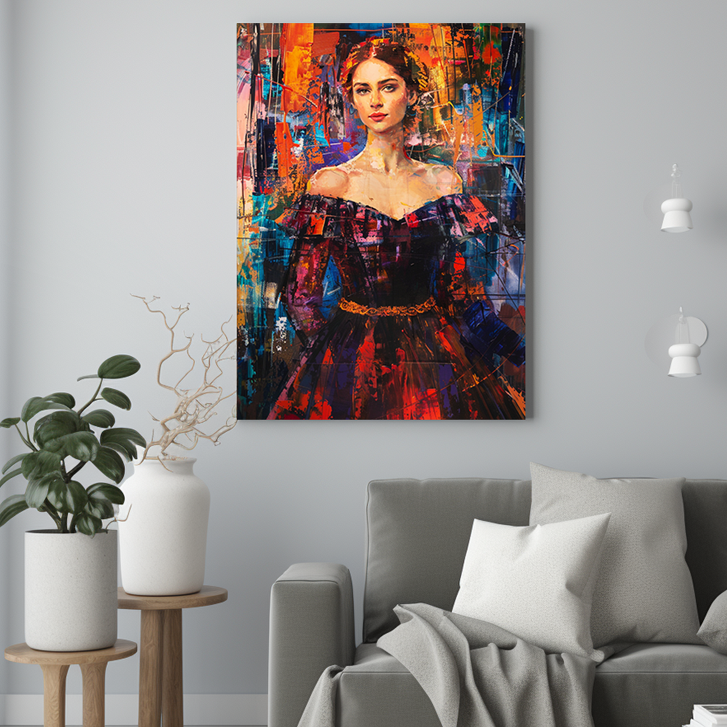 Dama w stylu abstrakcyjnym - Portret ze zdjęcia na prezent dla kobiety