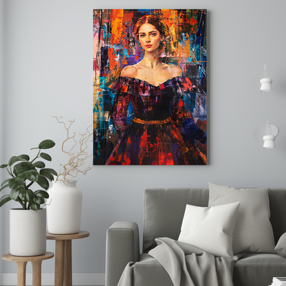 Dama w stylu abstrakcyjnym - Portret ze zdjęcia na prezent dla kobiety