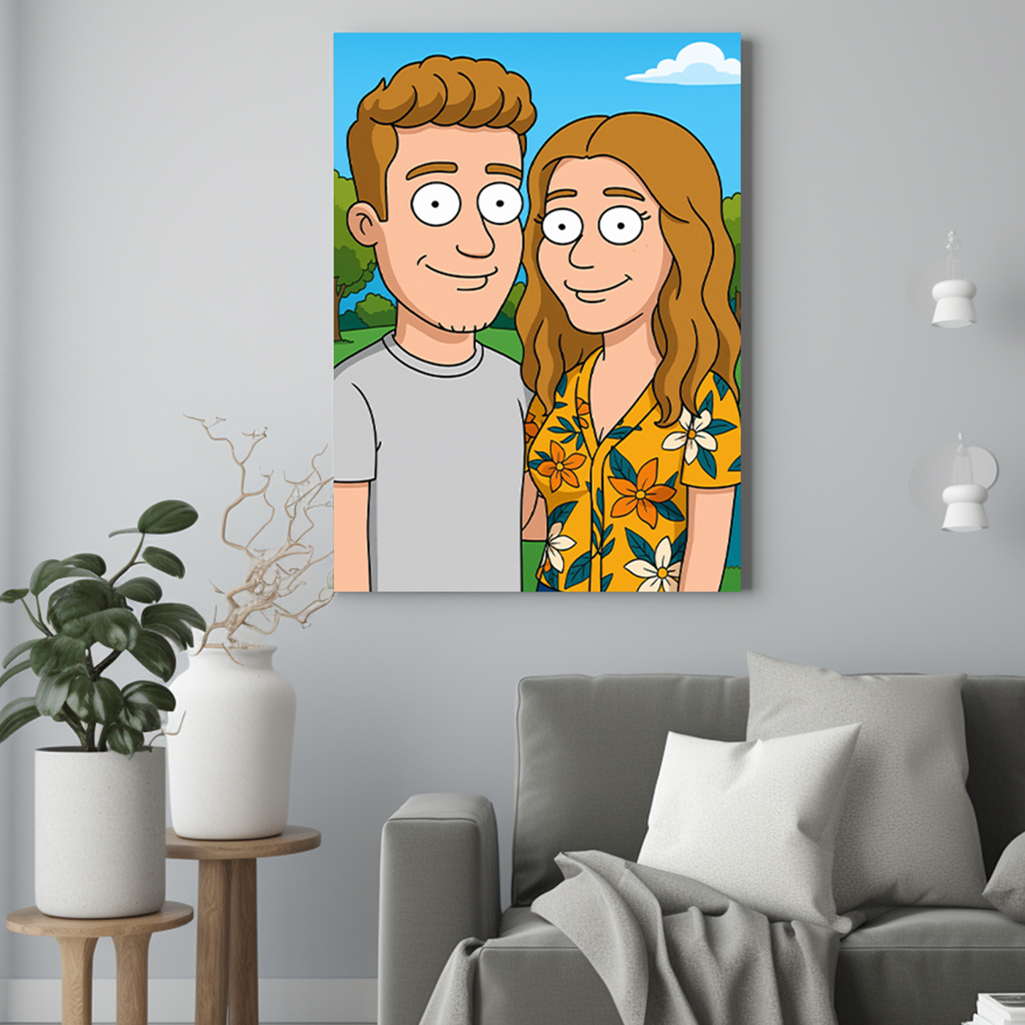 Para jak z kreskówki - Portret ze zdjęcia pomysł na prezent