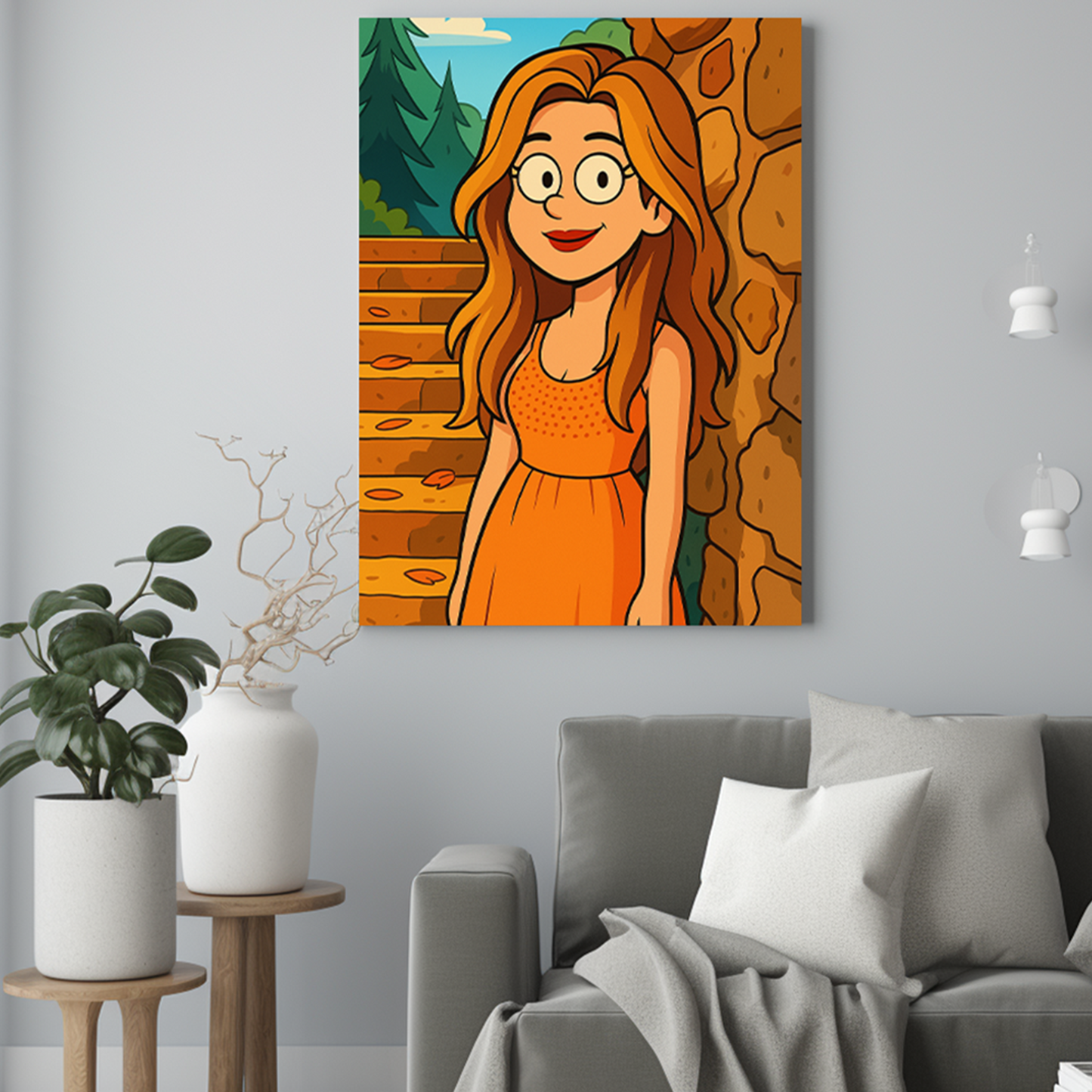 Kreskówka siostry - Portret ze zdjęcia na prezent dla kobiety