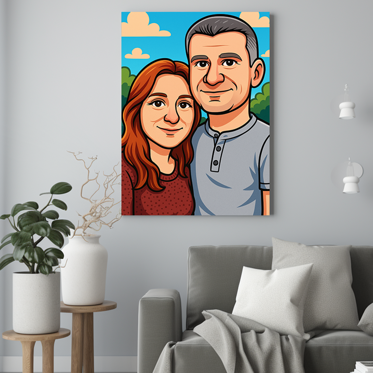 Kreskówkowa para zakochanych - Portret ze zdjęcia pomysł na prezent
