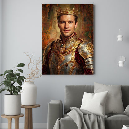 Król na obrazie - Portret ze zdjęcia na prezent dla mężczyzny