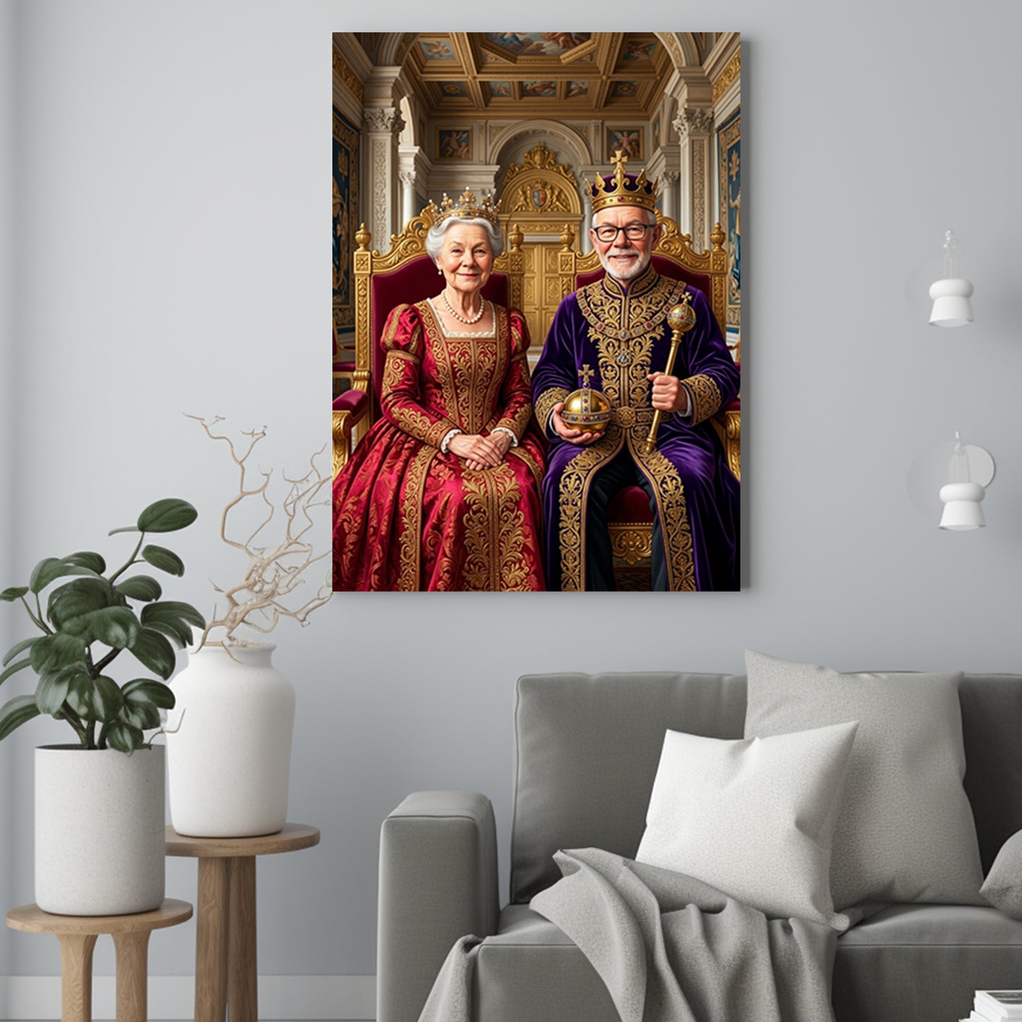 Królestwo babci i dziadka - Portret ze zdjęcia pomysł na prezent