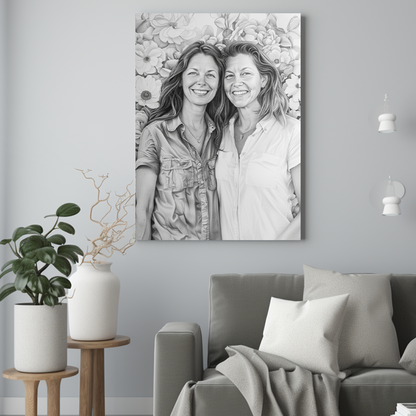 Mama jak naszkicowana - Portret ze zdjęcia na prezent dla kobiety