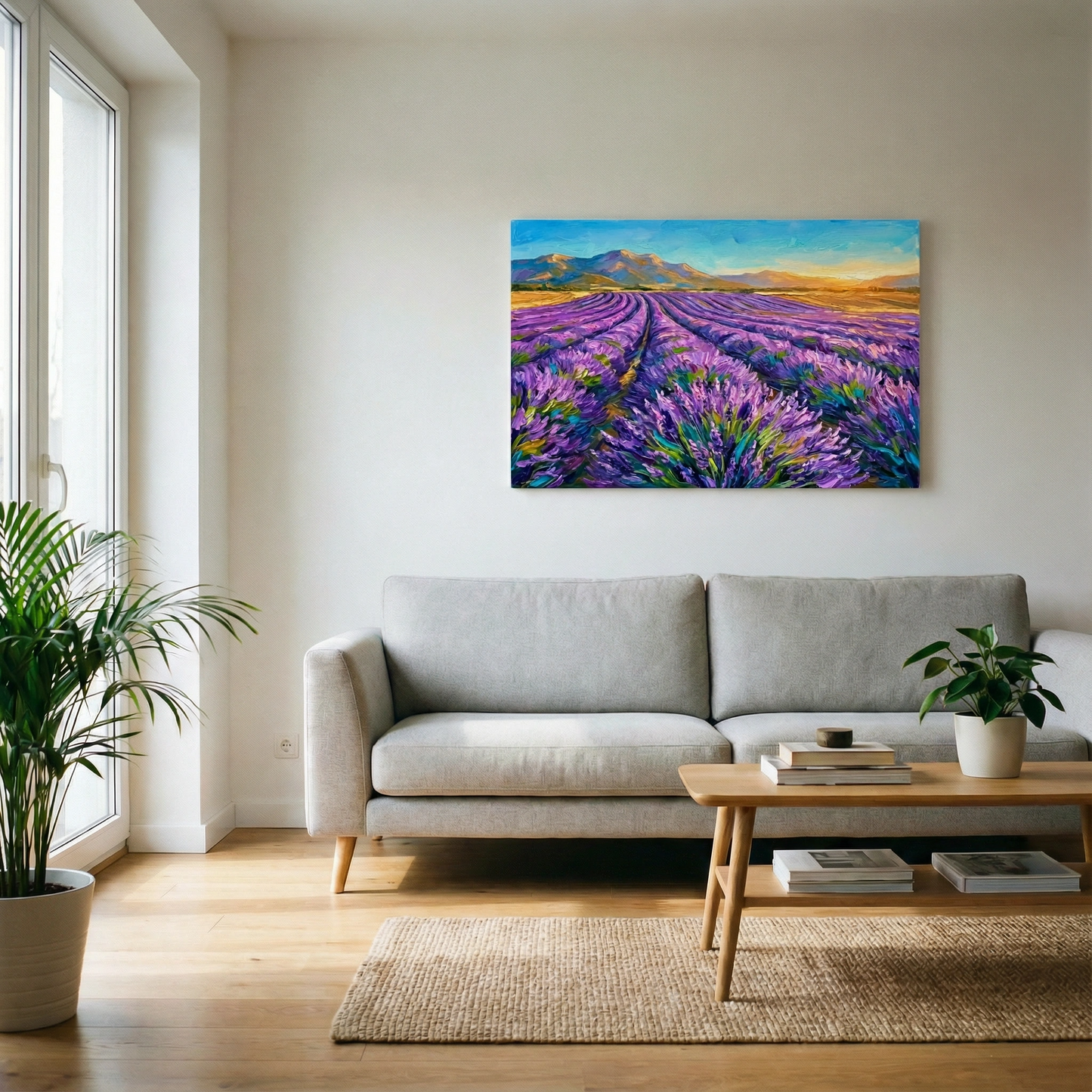 Wrzosowe pola - Obraz na płótnie na ścianę do salonu lub sypialni