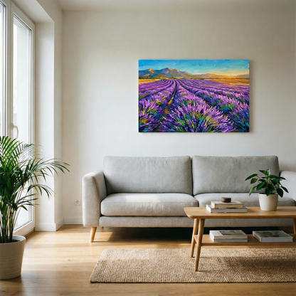 Wrzosowe pola - Obraz na płótnie na ścianę do salonu lub sypialni
