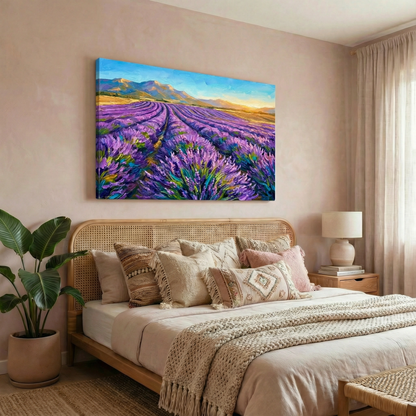 Wrzosowe pola - Obraz na płótnie na ścianę do salonu lub sypialni