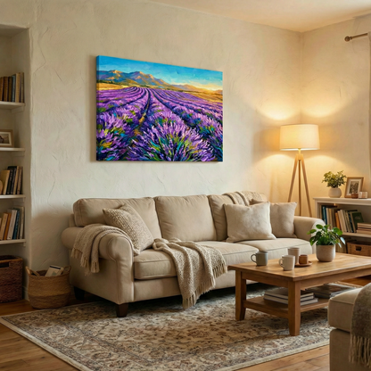 Wrzosowe pola - Obraz na płótnie na ścianę do salonu lub sypialni