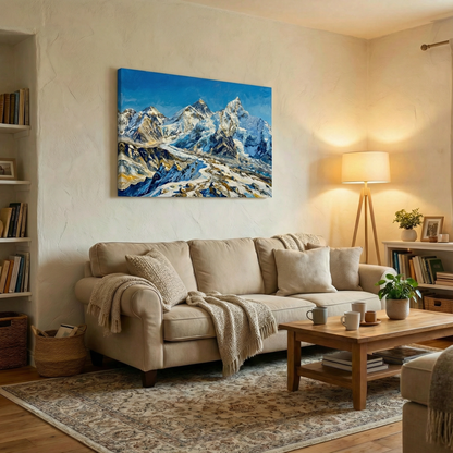 Zimowe góry - Obraz na płótnie na ścianę do salonu lub sypialni