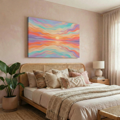 Abstrakcyjny zachód - Obraz na płótnie na ścianę do salonu lub sypialni