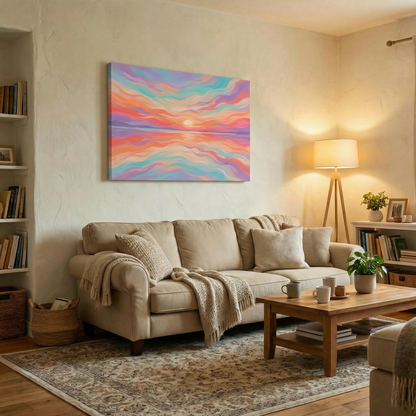 Abstrakcyjny zachód - Obraz na płótnie na ścianę do salonu lub sypialni