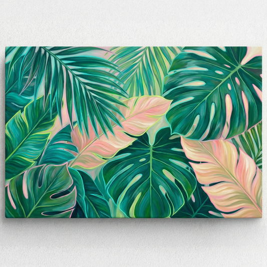Egzotyczne liście  - Obraz na płótnie na ścianę do salonu lub sypialni