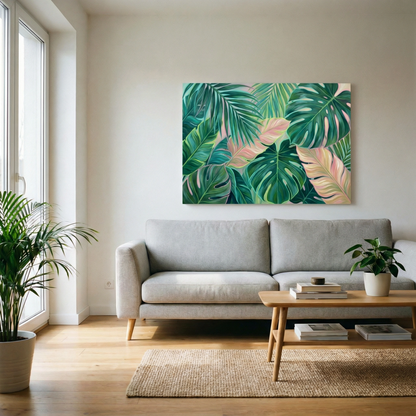 Egzotyczne liście  - Obraz na płótnie na ścianę do salonu lub sypialni