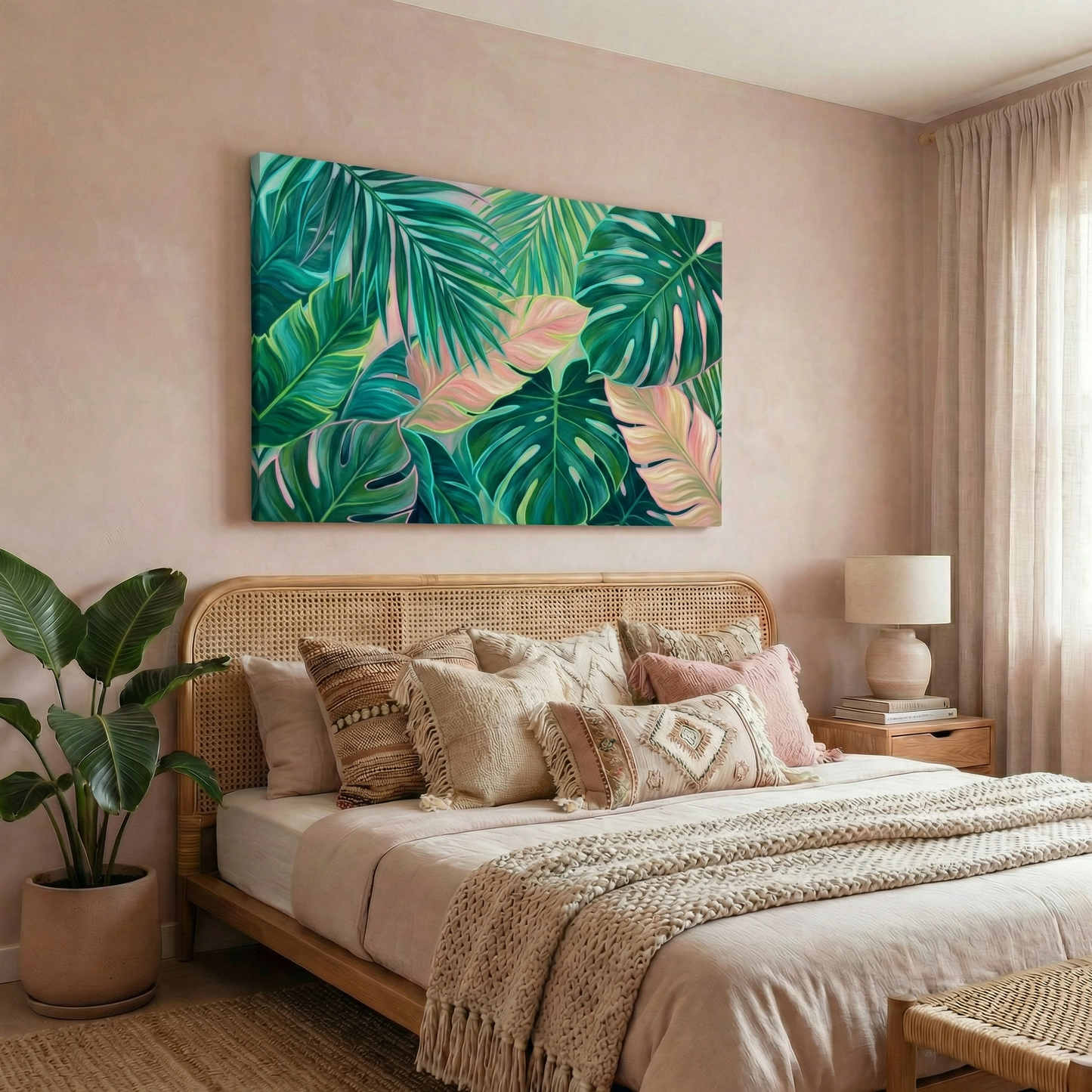 Egzotyczne liście  - Obraz na płótnie na ścianę do salonu lub sypialni