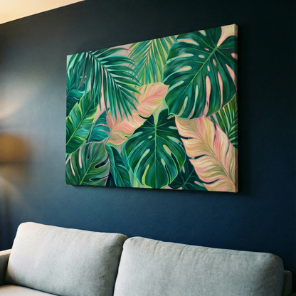 Egzotyczne liście  - Obraz na płótnie na ścianę do salonu lub sypialni