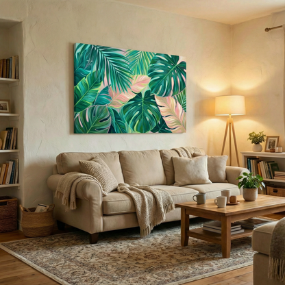 Egzotyczne liście  - Obraz na płótnie na ścianę do salonu lub sypialni