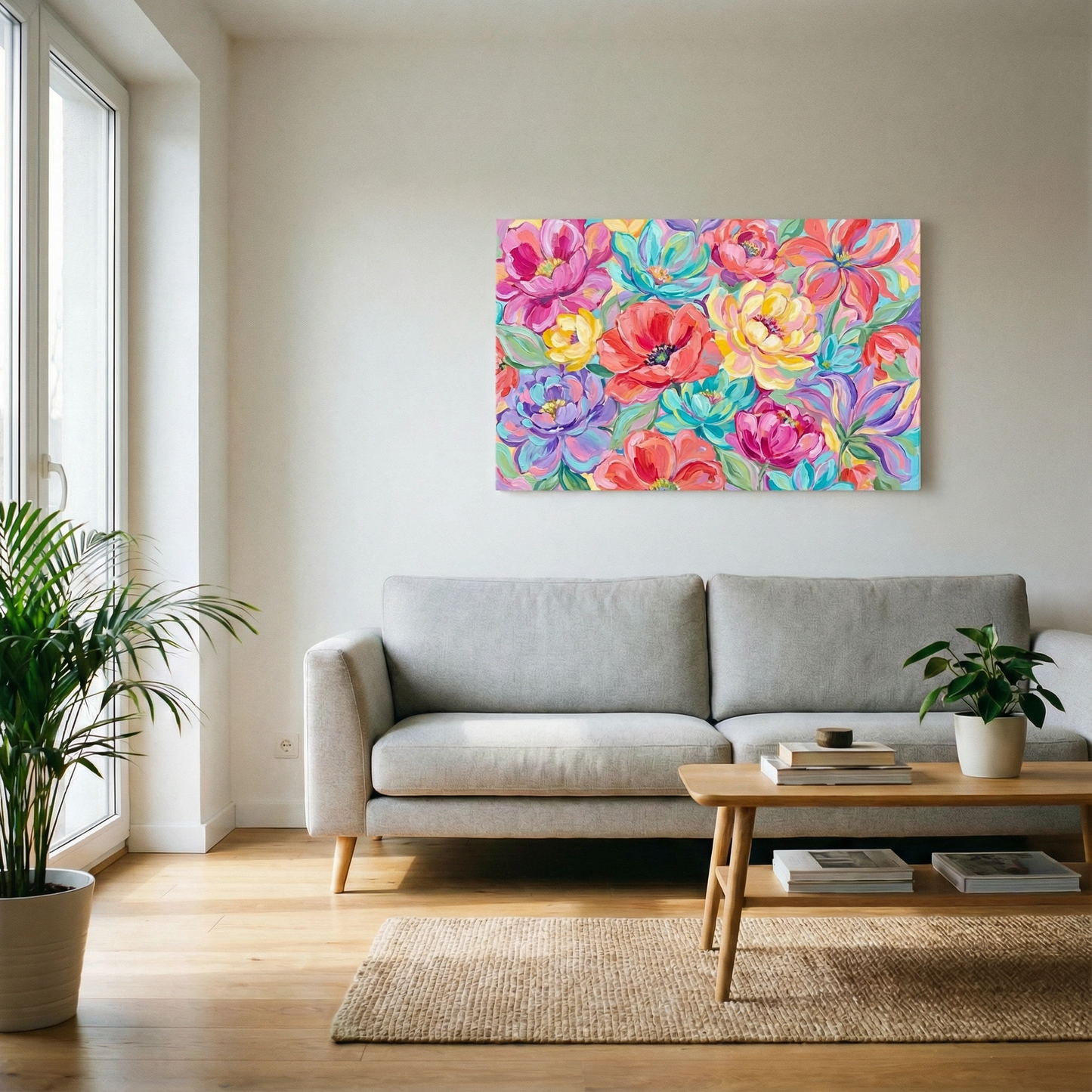 Bukiet kwiatów - Obraz na płótnie na ścianę do salonu lub sypialni