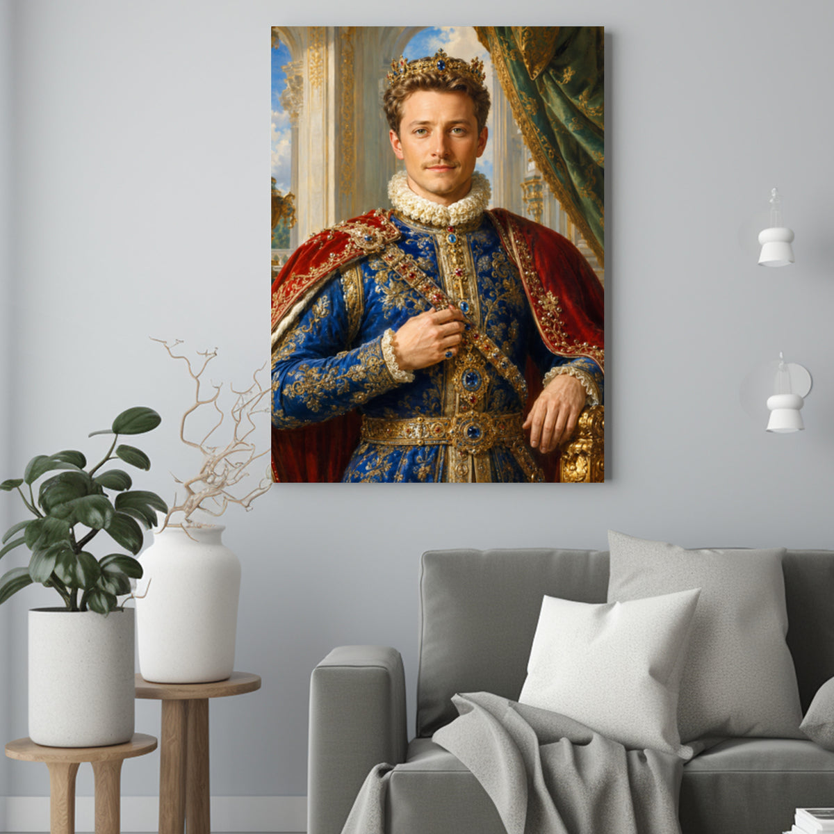 Jego Królewska Podobizna – Portret ze Zdjęcia na Prezent dla Mężczyzny - portret na płótnie we wnętrzu