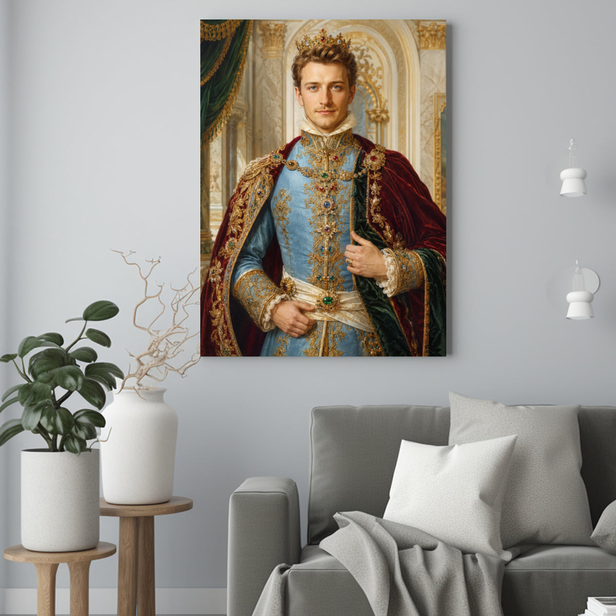 Jego Książęca Podobizna – Portret ze Zdjęcia na Prezent dla Mężczyzny - portret na płótnie we wnętrzu