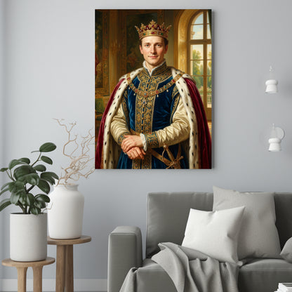 Kolega jako Król – Portret ze Zdjęcia na Prezent dla Mężczyzny - portret na płótnie we wnętrzu