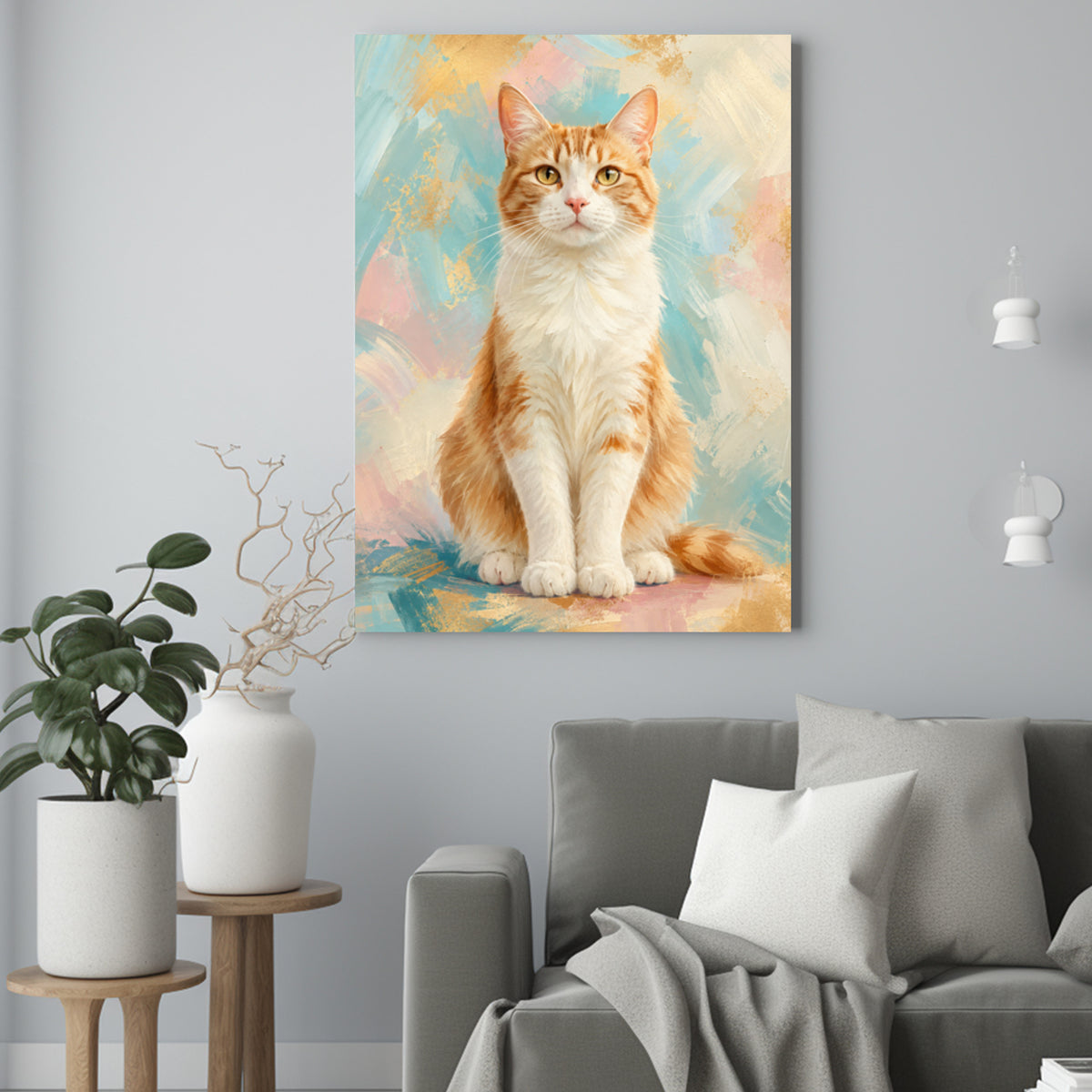 Kot jak Namalowany – Portret Kota ze Zdjęcia na Prezent - portret na płótnie we wnętrzu