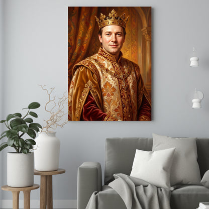 Królewski Kolega – Portret ze Zdjęcia na Prezent dla Mężczyzny - portret na płótnie we wnętrzu