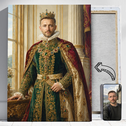 Królewski – Portret ze Zdjęcia na Prezent dla Mężczyzny - portret na płótnie i zdjęcie referencyjne w telefonie