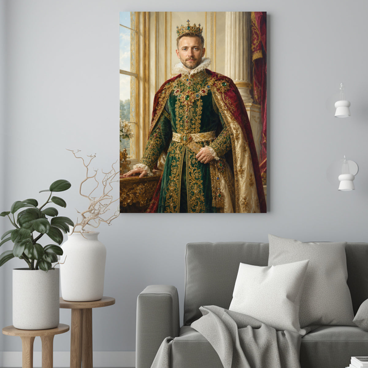 Królewski – Portret ze Zdjęcia na Prezent dla Mężczyzny - portret na płótnie we wnętrzu