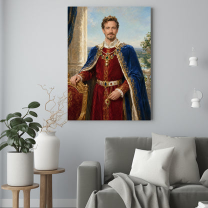 Królewskie Dzieło Sztuki – Portret ze Zdjęcia na Prezent dla Mężczyzny - portret na płótnie we wnętrzu
