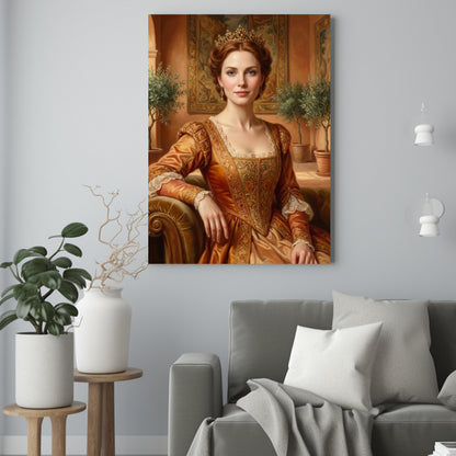 Królowa z Włoch – Portret ze Zdjęcia na Prezent dla Kobiety - portret na płótnie we wnętrzu