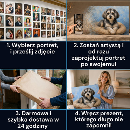 Pies w stylu jak namalowany - Portret psa ze zdjęcia na zamówienie
