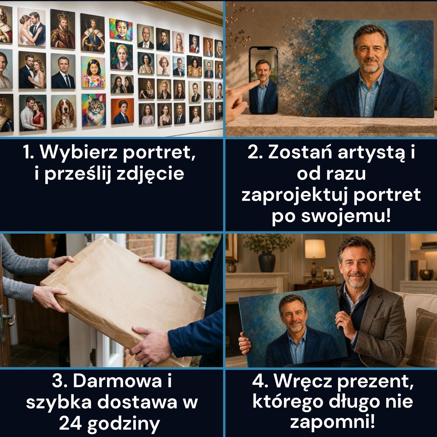 Japoński wojownik - Portret ze zdjęcia na prezent dla mężczyzny