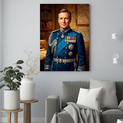Obraz Generała – Portret ze Zdjęcia na Prezent dla Mężczyzny - portret na płótnie we wnętrzu