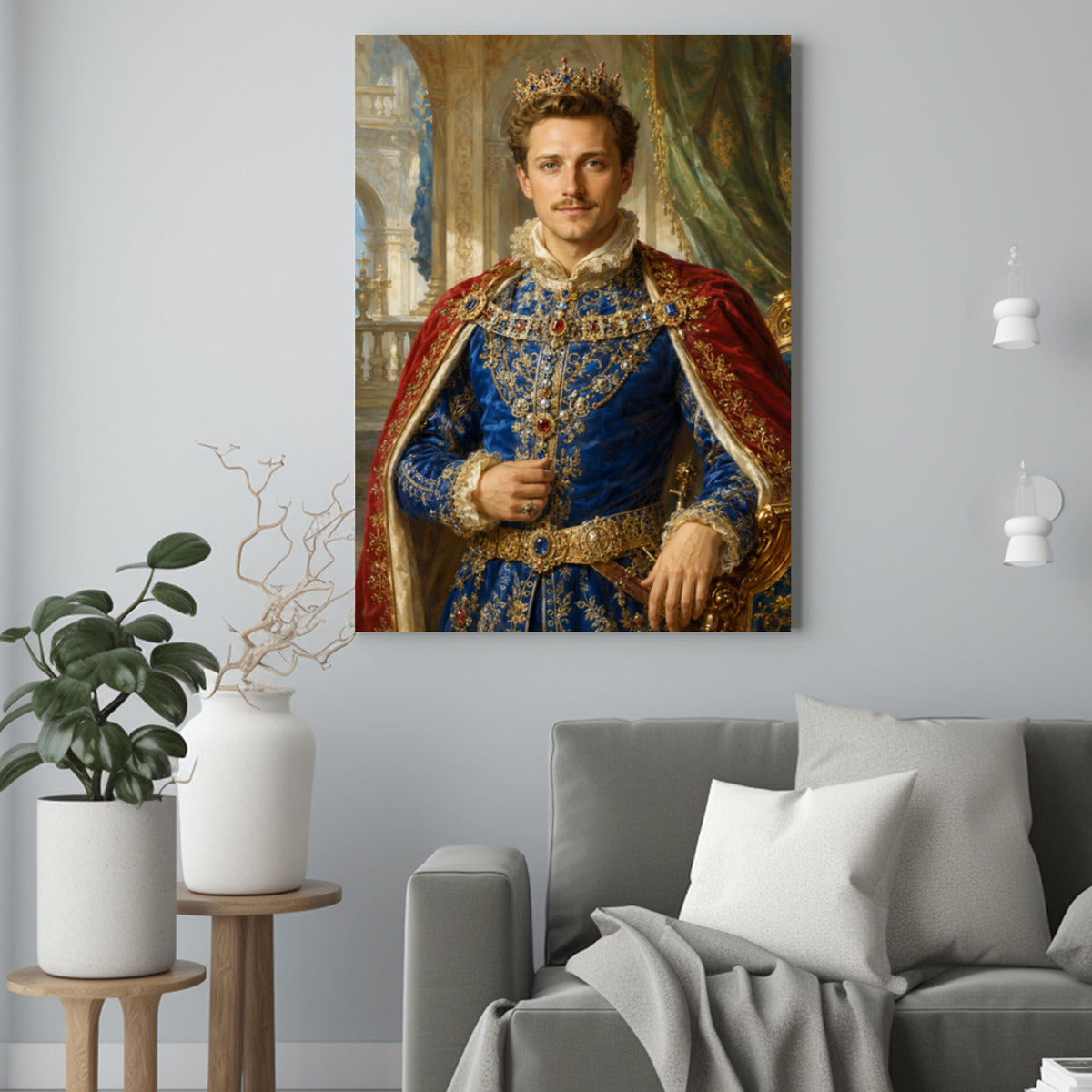 Obraz Króla – Portret ze Zdjęcia na Prezent dla Mężczyzny - portret na płótnie we wnętrzu
