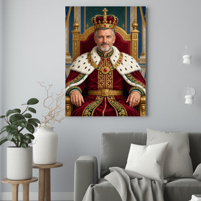 On jako Król – Portret ze Zdjęcia na Prezent dla Mężczyzny - portret na płótnie we wnętrzu