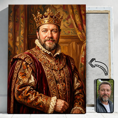On w Pałacowej Odsłonie – Portret ze Zdjęcia na Prezent dla Mężczyzny - portret na płótnie i zdjęcie referencyjne w telefonie