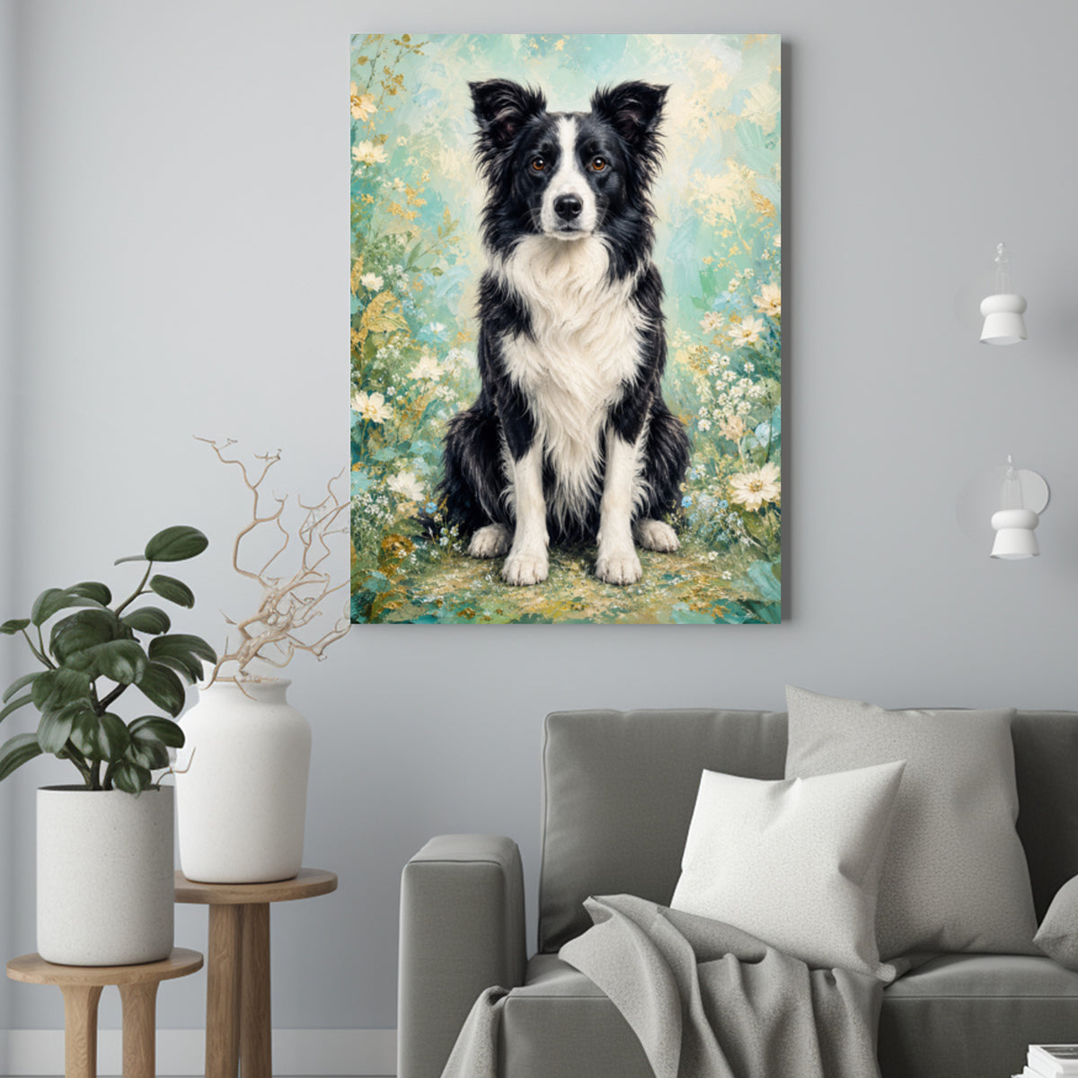 Pies jak Namalowany - Portret ze Zdjęcia Prezent dla Miłośnika Psów - portret na płótnie we wnętrzu