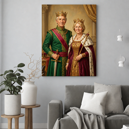 Razem w Zamkowej Opowieści – Portret ze Zdjęcia na Prezent dla Pary - portret na płótnie we wnętrzu