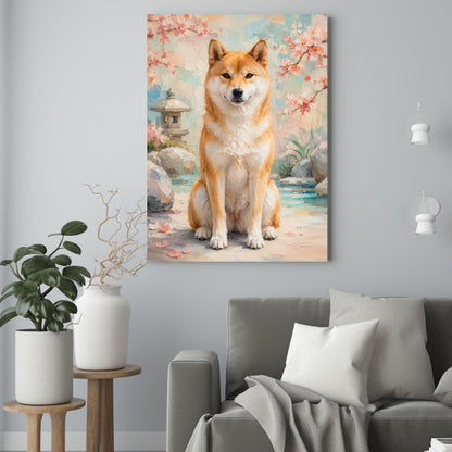 Shiba Inu – Portret Psa jak Malowany ze Zdjęcia dla Miłośnika Psów - portret na płótnie we wnętrzu